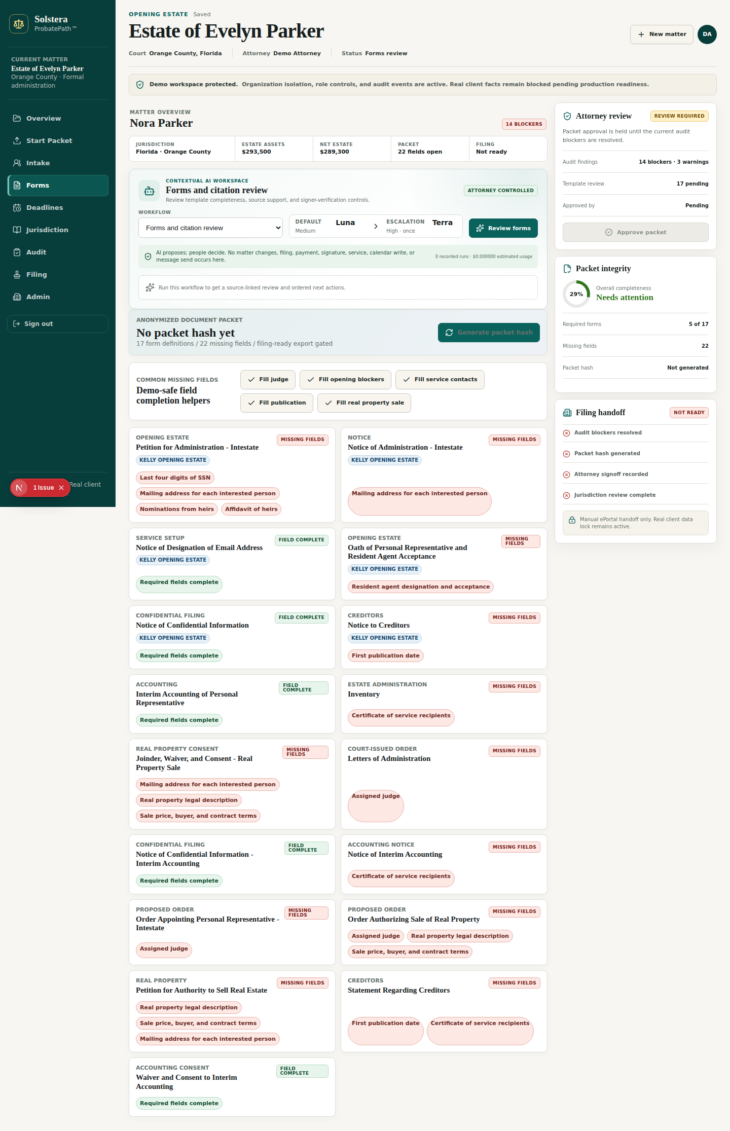ProbatePath forms and citation review with sanitized template definitions